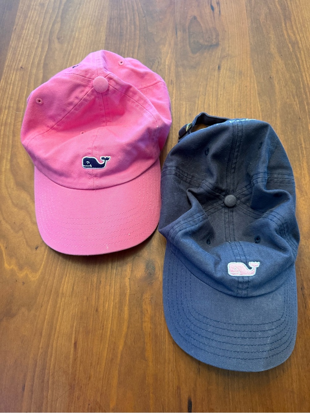 Vineyard Vines set of 2 Pink & Navy Whale Baseball Caps one size GUC